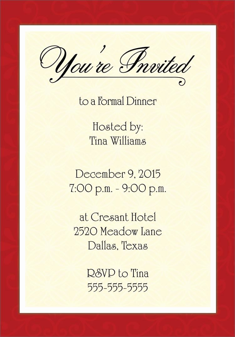 Dinner Invitation Template Word Inspirational Invitation Template Word