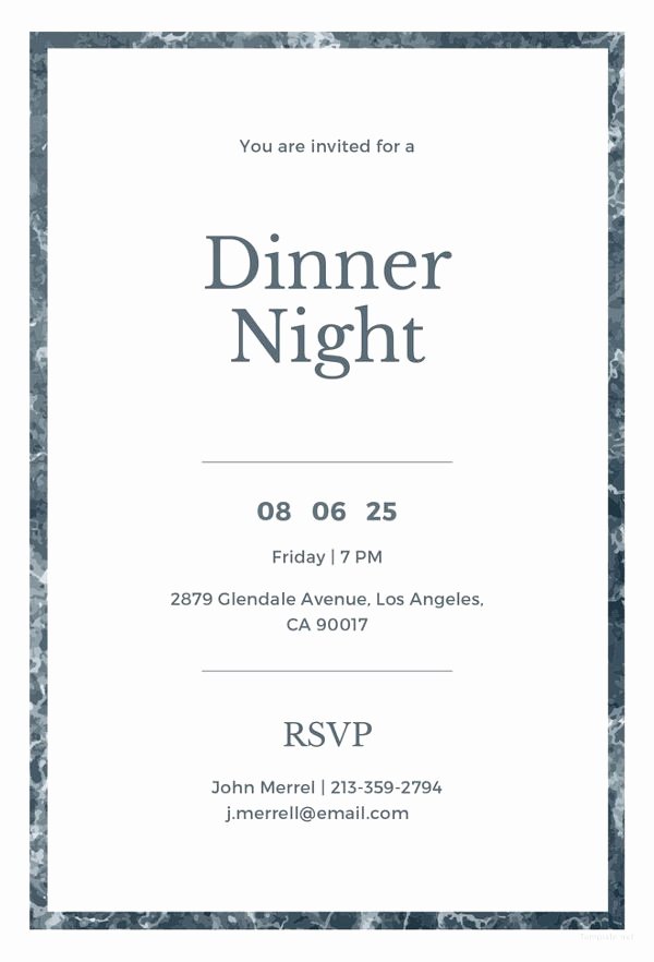 Dinner Invitation Template Word Luxury 40 Dinner Invitation Templates Free Sample Example