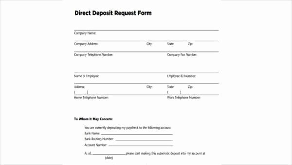 Direct Deposit form Template Word Beautiful Sample Chase Direct Deposit forms 8 Free Documents In