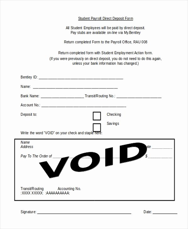 Direct Deposit form Template Word Elegant Free 9 Sample Payroll Direct Deposit forms In Pdf