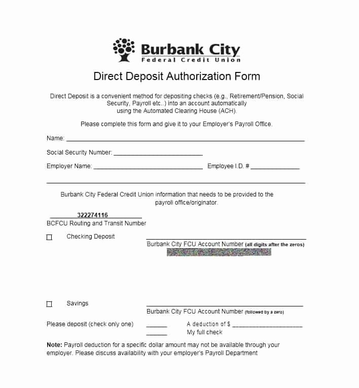 direct deposit authorization form