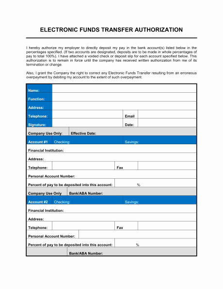 Direct Deposit form Template Word New 5 Generic Direct Deposit form Templates formats