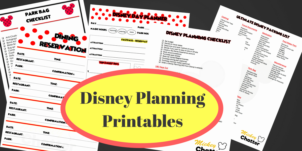 Disney Vacation Planner Template Beautiful Disney Planning Printables Mickey Chatter