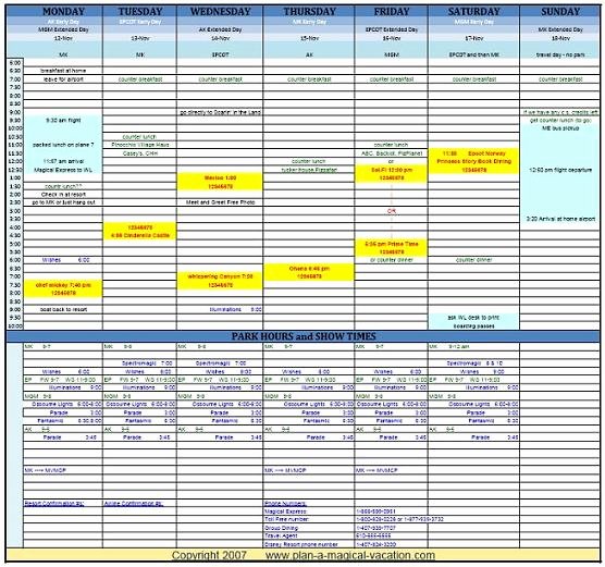 Disney Vacation Planner Template Beautiful Vacation Planner Template Excel