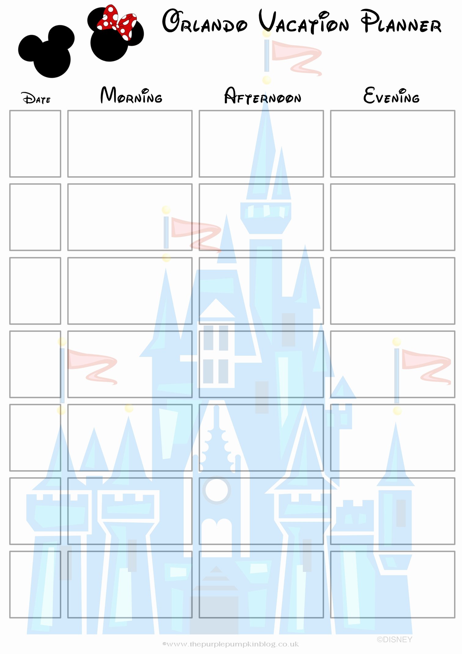 Disney Vacation Planner Template Best Of orlando Walt Disney World Vacation Planner Free Printable