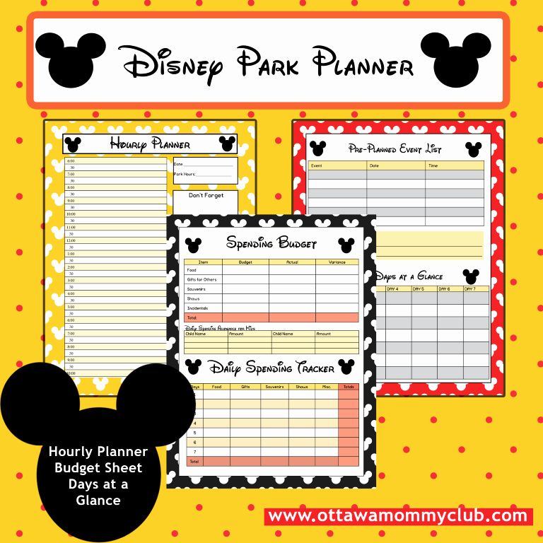 Disney Vacation Planner Template Lovely Disney Park Planner Printables‏ Free Ottawa Mommy Club