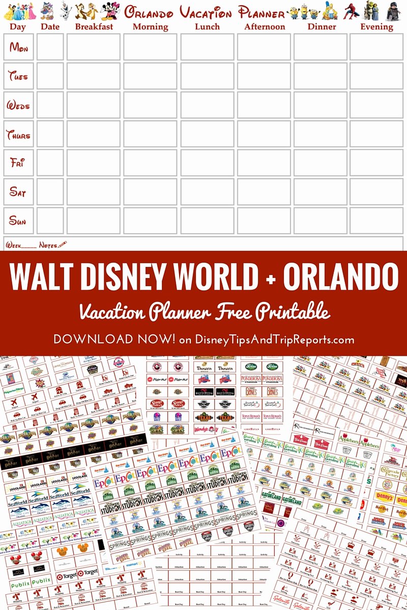 Disney Vacation Planner Template Lovely orlando Walt Disney World Vacation Planner