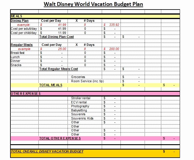 Disney Vacation Planner Template Unique Affordable Disney Vacation Planning Worksheets