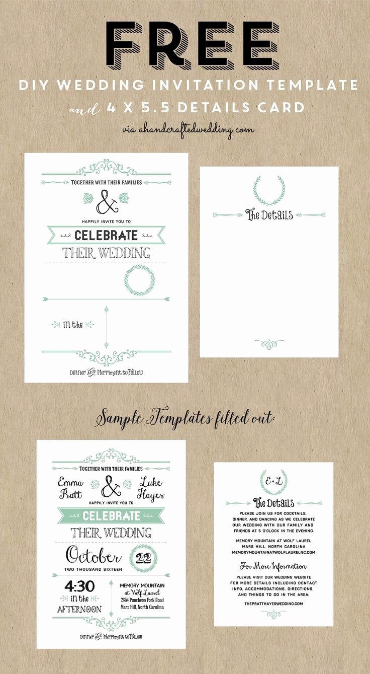 Diy Wedding Invitation Template Free Fresh Diy Wedding Invitations Templates