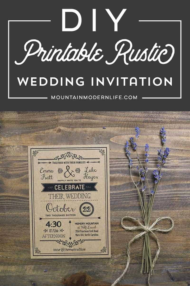 Diy Wedding Invitation Template Free Unique Vintage Rustic Diy Wedding Invitation Template