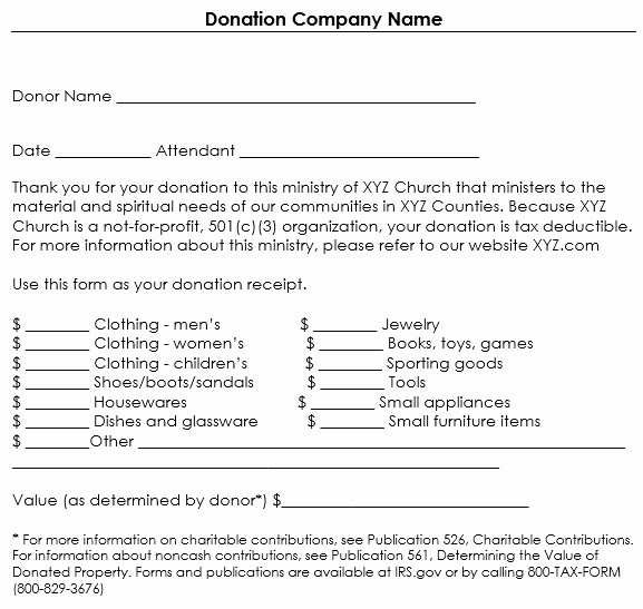 Donation form Template Free Best Of 501c3 Tax form