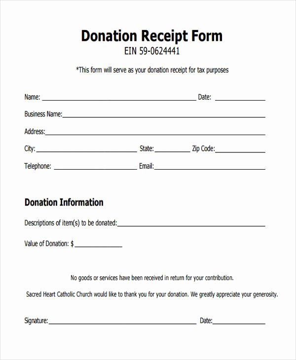 Donation form Template Free Elegant Free 11 Donation Receipt form In Sample Example format