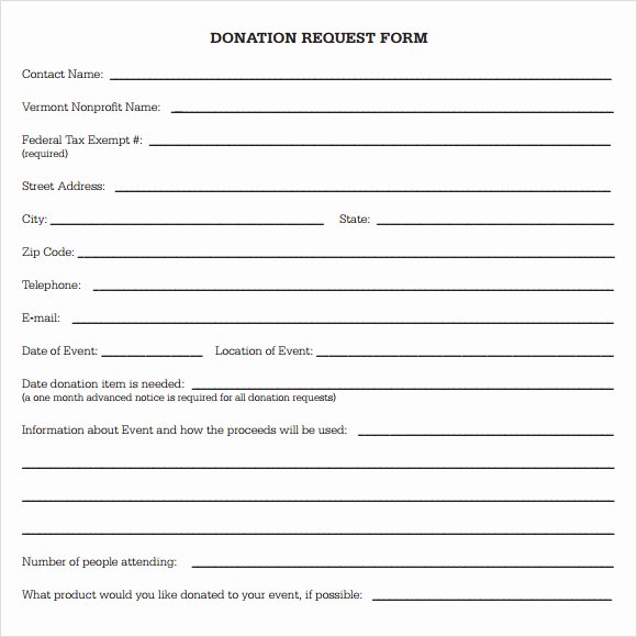 Donation form Template Free Lovely Free Donation Request form Template