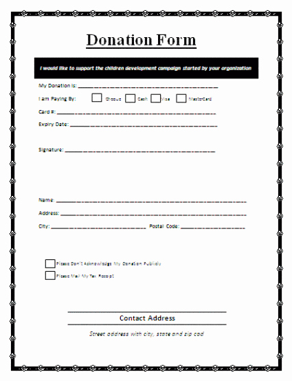Donation form Template Free Luxury 36 Free Donation form Templates In Word Excel Pdf