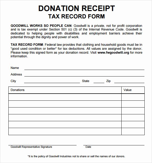 Donation form Template Pdf Beautiful Free 9 Donation Receipt Templates In Free Samples