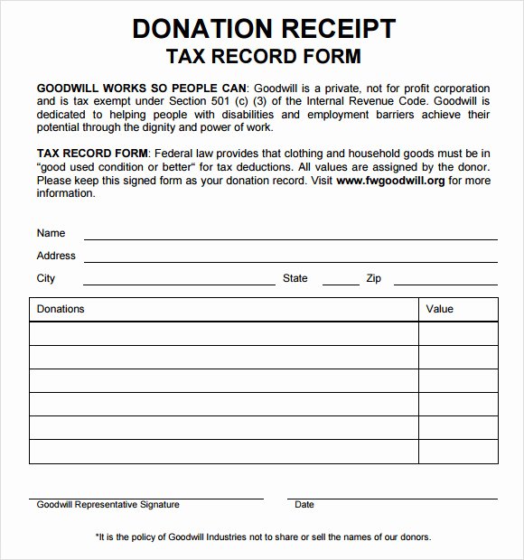Donation form Template Pdf Beautiful Free 9 Donation Receipt Templates In Free Samples
