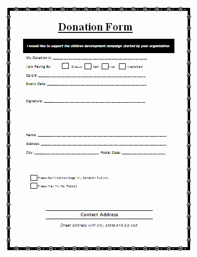 Donation form Template Pdf Best Of Sample Free Donation form