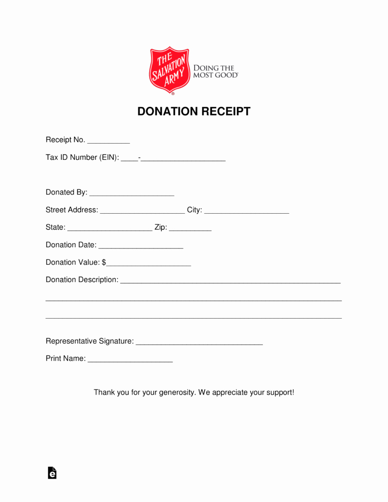 Donation form Template Pdf Inspirational Free Salvation Army Donation Receipt Pdf Word