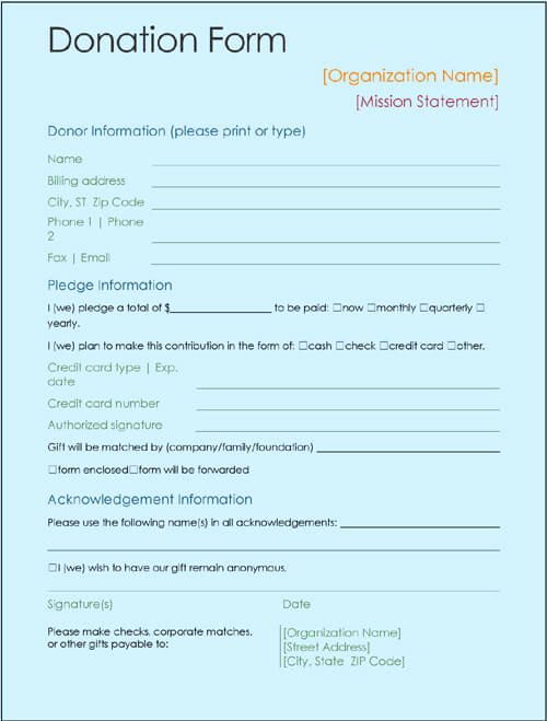 Donation form Template Pdf Luxury Donation form Template