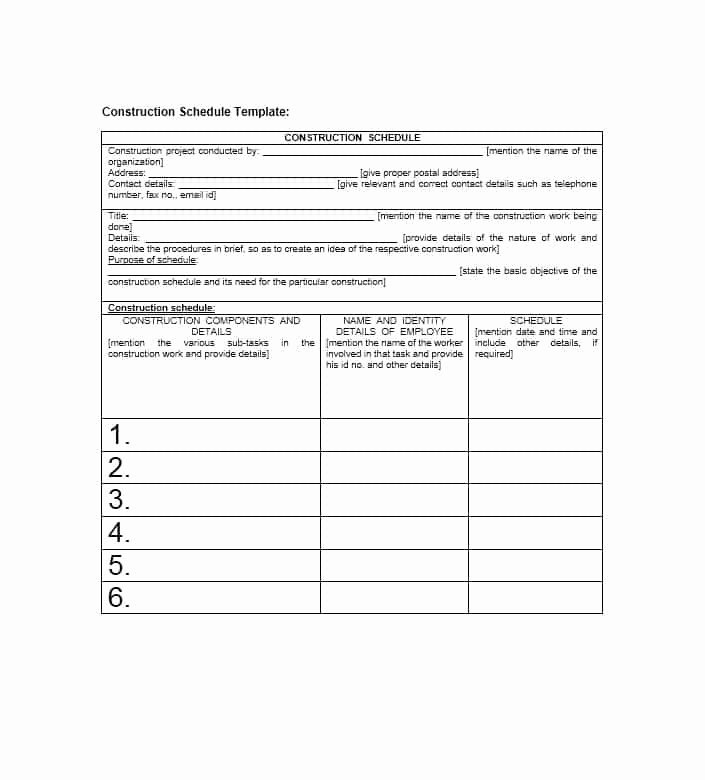 Draw Request form Template Luxury 21 Construction Schedule Templates In Word &amp; Excel