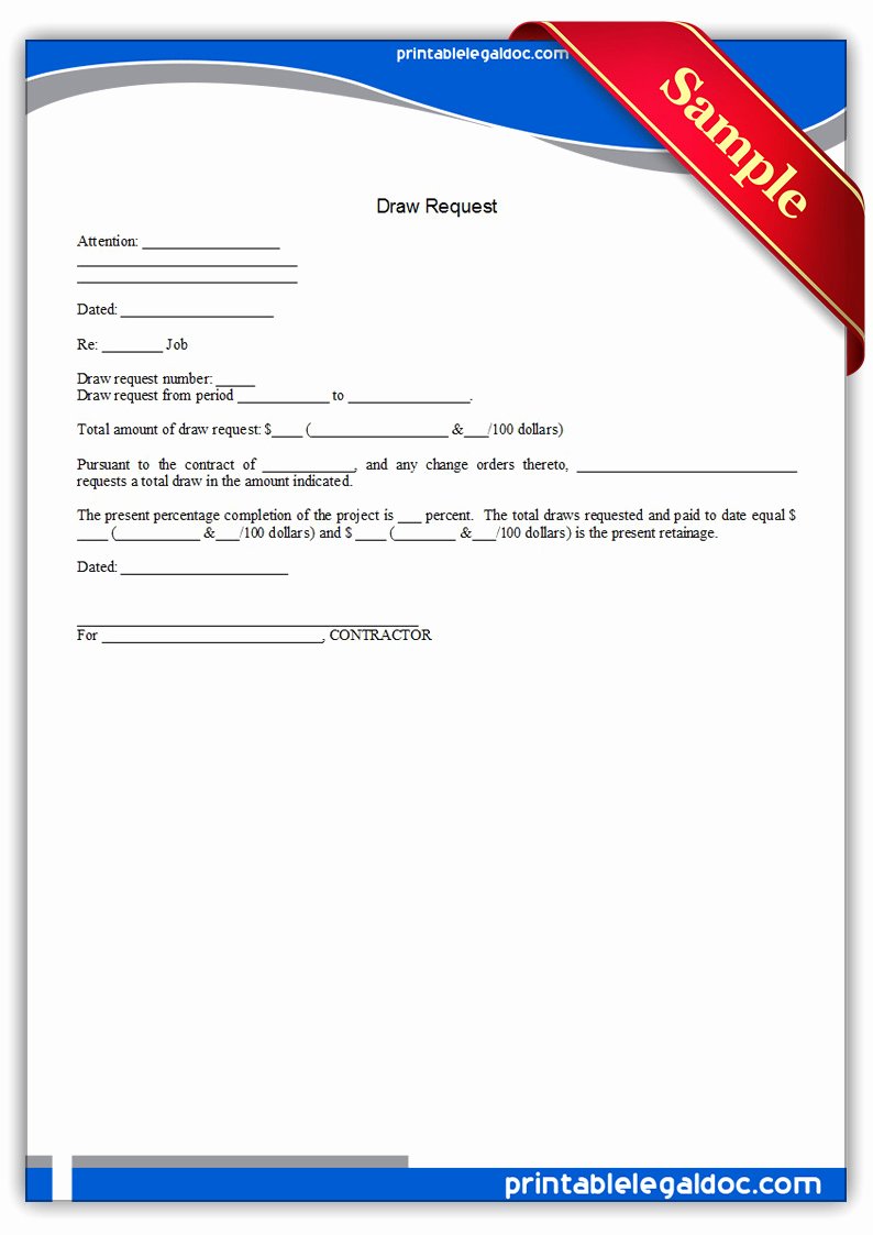 Draw Request form Template Luxury Free Printable Draw Request form Generic