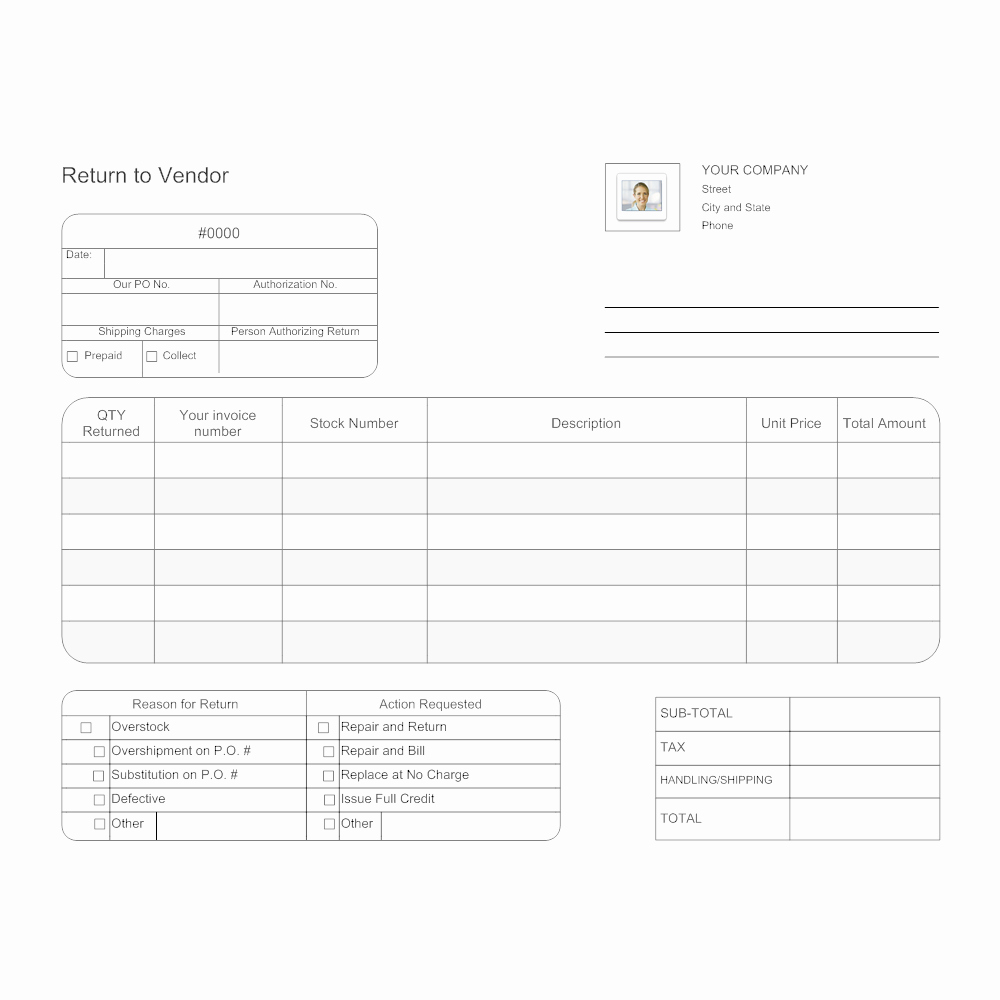 Draw Request form Template New Return to Vendor form