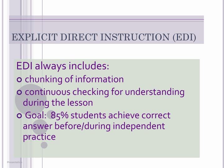 Edi Lesson Plan Template Fresh Ppt Secondary Explicit Direct Instruction and