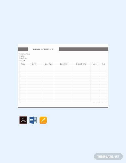 Electrical Panel Schedule Template Download Awesome Free Electrical Panel Schedule Template Download 173