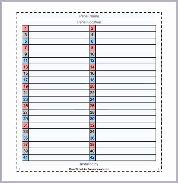 Electrical Panel Schedule Template Download Best Of Electrical Panel Label Template Excel