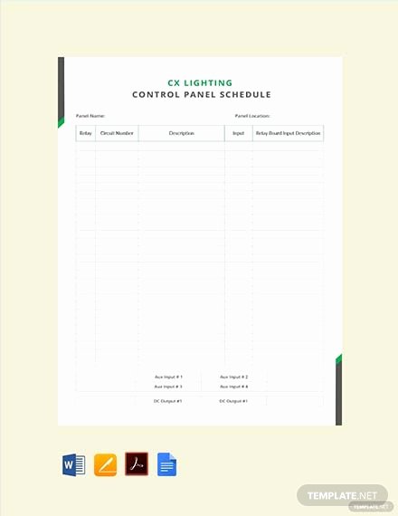 Electrical Panel Schedule Template Download Best Of Free Electrical Panel Schedule Template Download 173