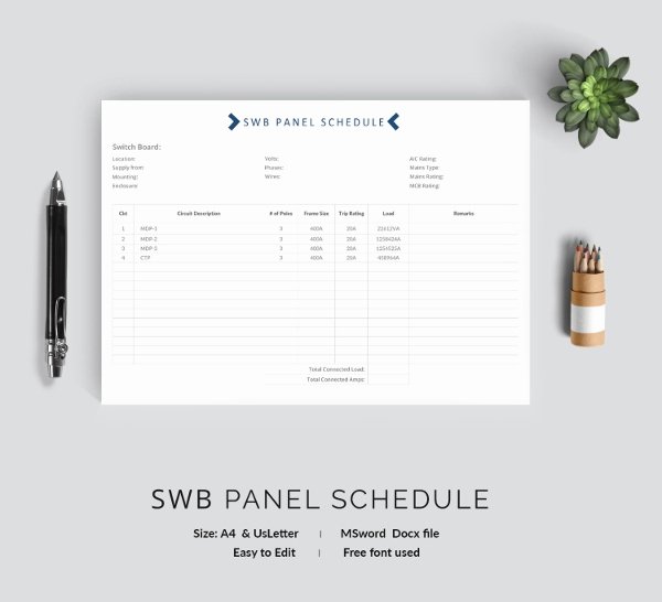 Electrical Panel Schedule Template Download Fresh 19 Panel Schedule Templates Doc Pdf