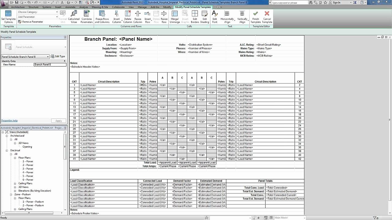 Electrical Panel Schedule Template Download Lovely Revit for Mep Electrical Systems Panel Templates