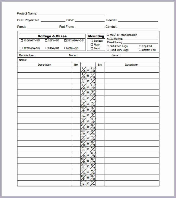 Electrical Panel Schedule Template Download Unique Pin Oleh Dinding 3d Di Remplates and Resume