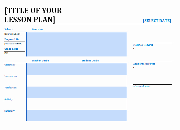 Elementary Lesson Plan Template Word Best Of Printable Lesson Plan Archives Blue Layouts