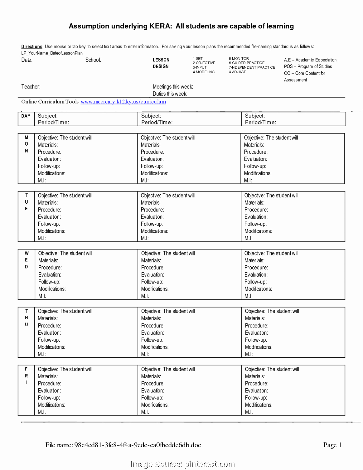 Elementary Lesson Plan Template Word Inspirational Fresh Elementary English Lesson Plans Lesson Plan Template