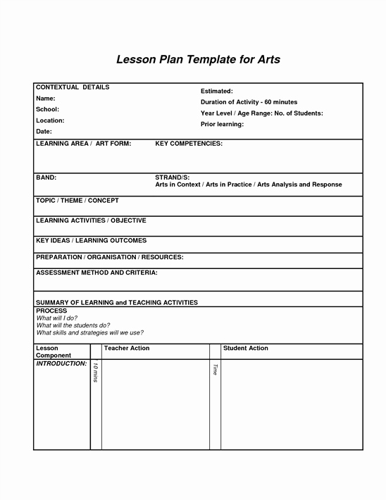 Elementary Lesson Plan Template Word Inspirational Points to Note In Lesson Plan Template