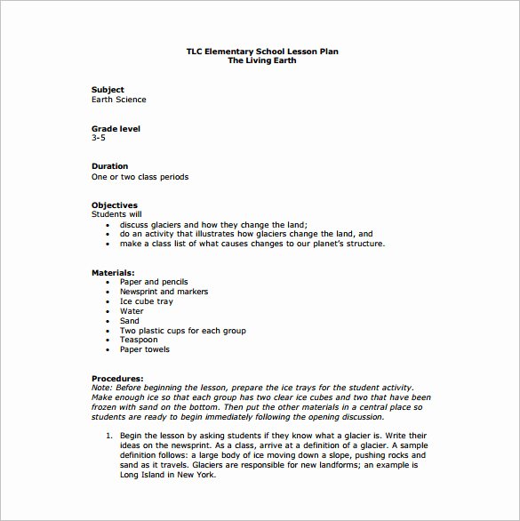 Elementary Math Lesson Plan Template Luxury Elementary Lesson Plan Template 11 Free Word Excel