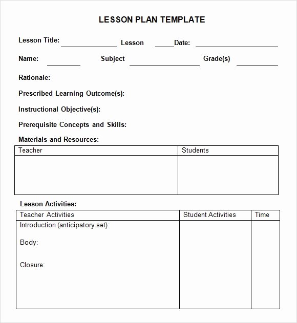 Elementary School Lesson Plans Template Awesome Free 7 Sample Weekly Lesson Plans In Google Docs