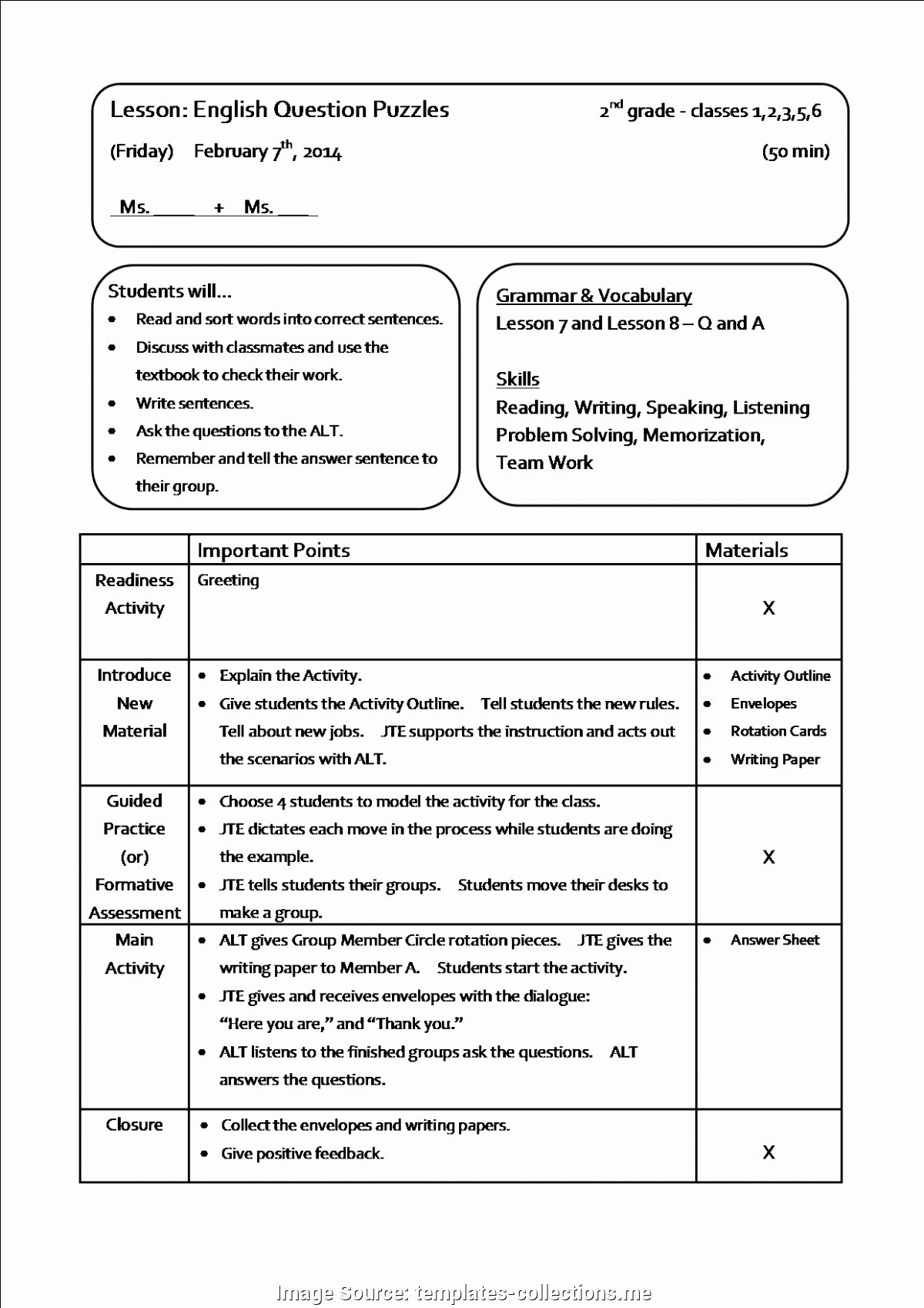Elementary School Lesson Plans Template Lovely Fresh Elementary English Lesson Plans Lesson Plan Template