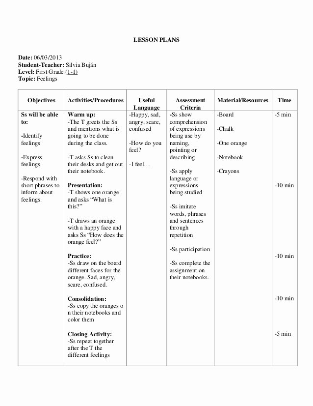 lesson plans for elemantary school