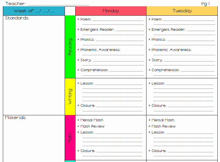 Elementary School Lesson Plans Template Unique A Teacher S Plan the Greg