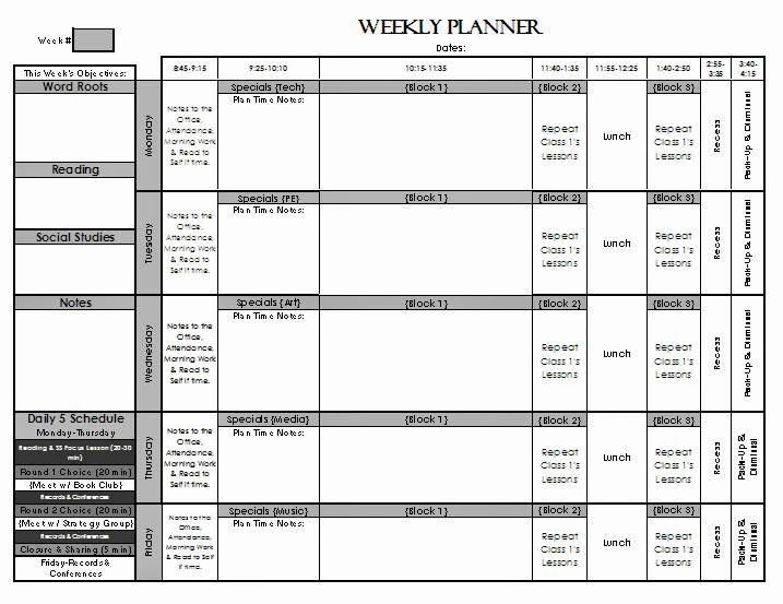 Elementary Weekly Lesson Plan Template Awesome Check Out My Weekly Lesson Planning Page Templates for