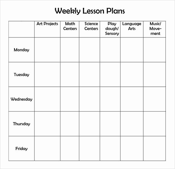 Elementary Weekly Lesson Plan Template Awesome Free Printable Weekly Lesson Plan Template …