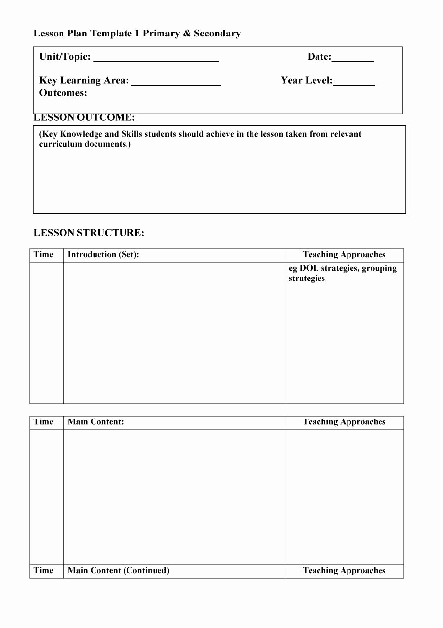 Elementary Weekly Lesson Plan Template Beautiful 44 Free Lesson Plan Templates [ Mon Core Preschool Weekly]