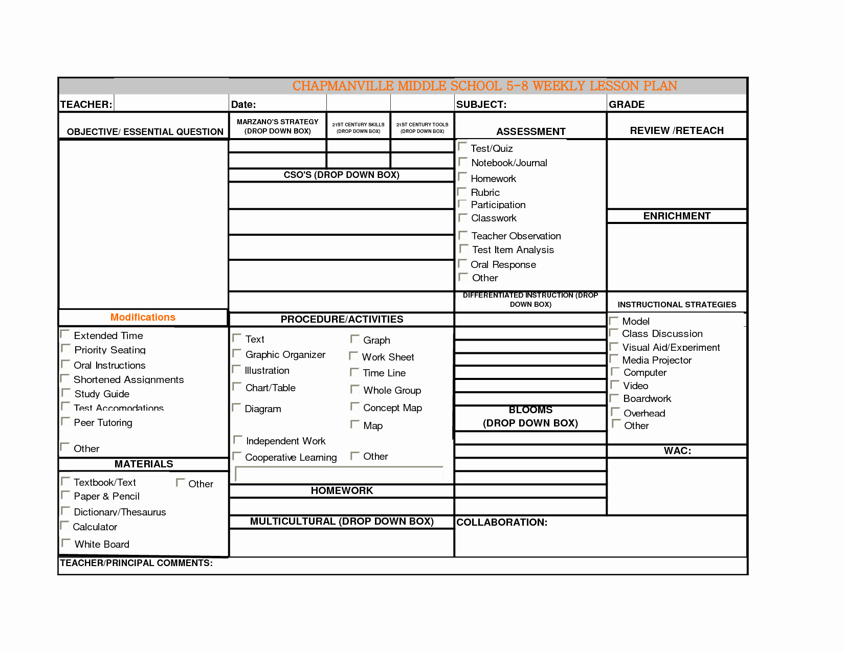 Elementary Weekly Lesson Plan Template Elegant Image Detail for Art Lesson Plan Template Chapmanville