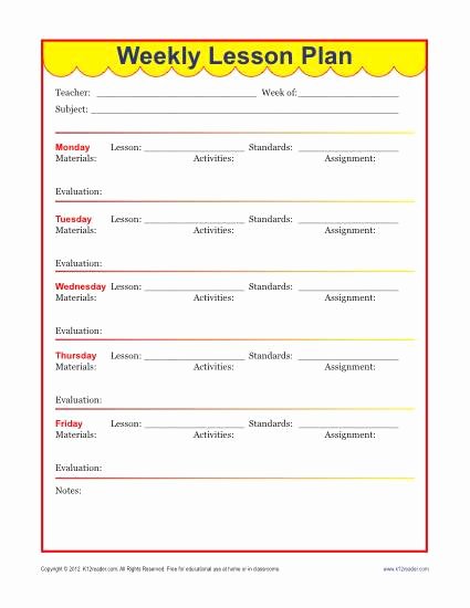 Elementary Weekly Lesson Plan Template Unique Weekly Detailed Lesson Plan Template Elementary