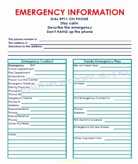 Emergency Contact form Template Word Awesome 5 Emergency Contact List Templates – Word Templates