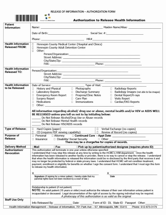 medical release form