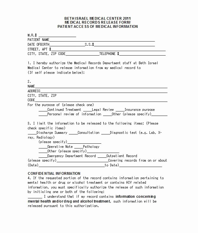 Emergency Room form Template Lovely 30 Medical Release form Templates Free Template Downloads