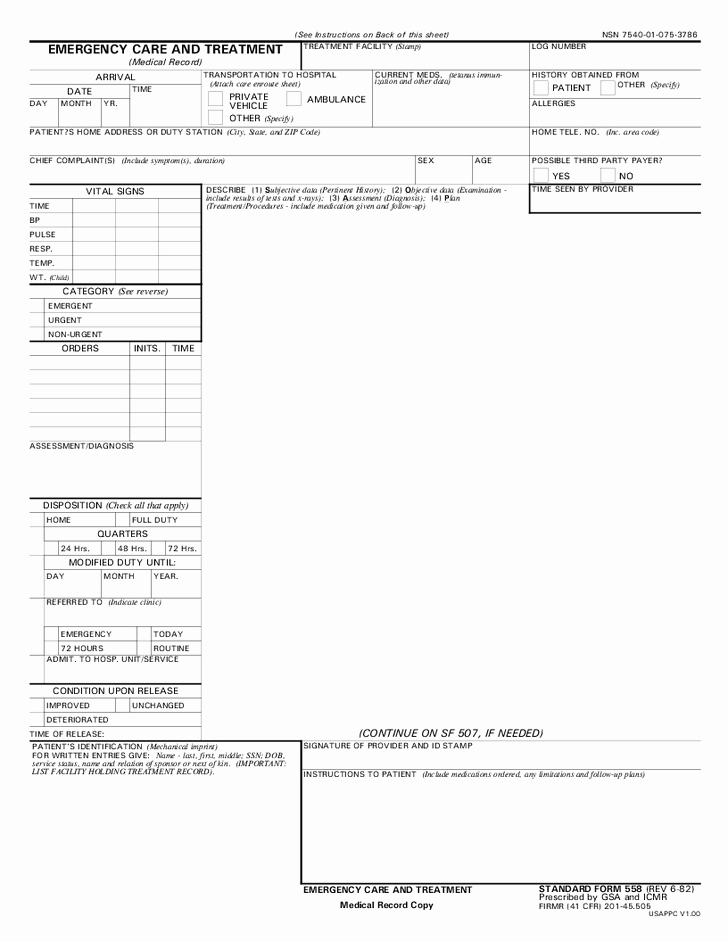 Emergency Room form Template Unique Fake Emergency Room form Bestfakedoctorsnotes